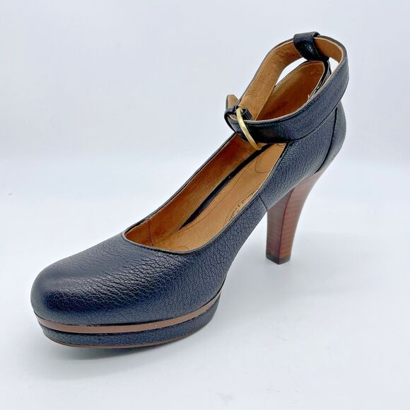 Söfft Manhattan Leather Comfort Heels Women’s 9.5M Black Platforms Ankle Strap - Picture 1 of 16
